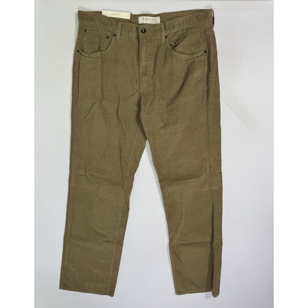 Sonoma Men's 36x32 (36x31) Brown Corduroy Pants NWT Straight Leg Minimalist City